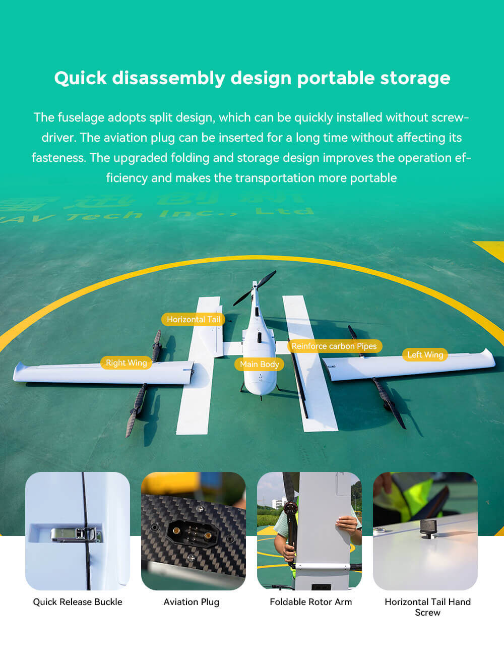 Raefly VT290 Elektrikli VTOL İHA — Hareketli Platform Kalkış ve İniş Sürümü — Teknik detay
