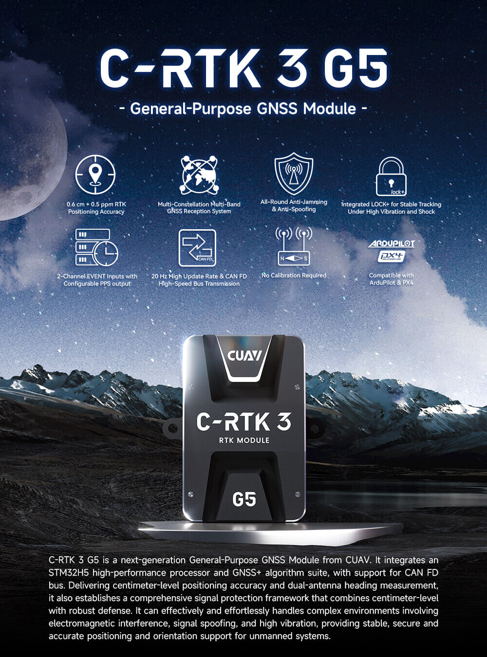 CUAV C-RTK 3 G5 GNSS Modülü — Teknik detay