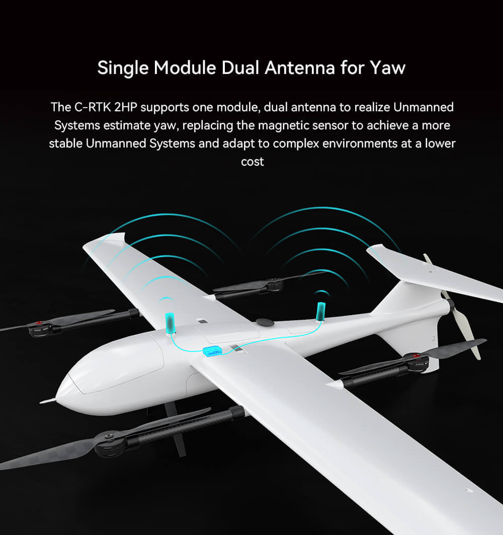 CUAV C-RTK 2HP Çift Antenli GNSS Modülü — RTK 2HP + RTK 9Ps Base — Teknik detay