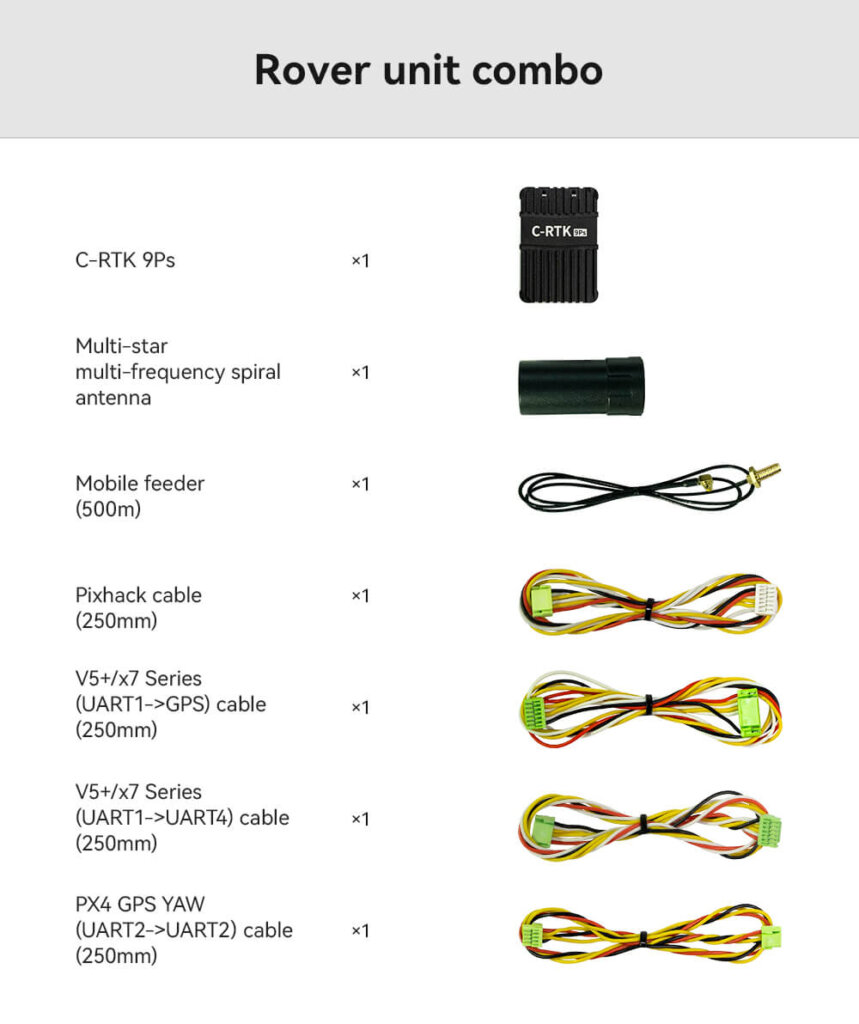 CUAV C-RTK 9Ps GNSS RTK Modülü — Gezici Birim ve Stand Seti — Teknik detay