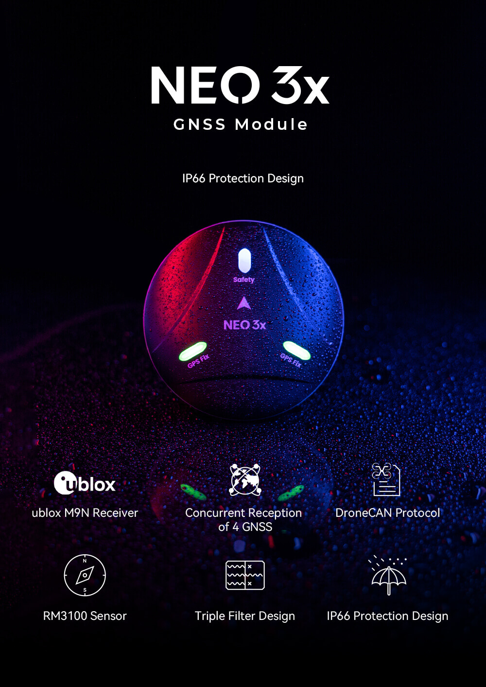 CUAV NEO 3X GNSS Modülü — NEO 3X * 2 adet — Teknik detay