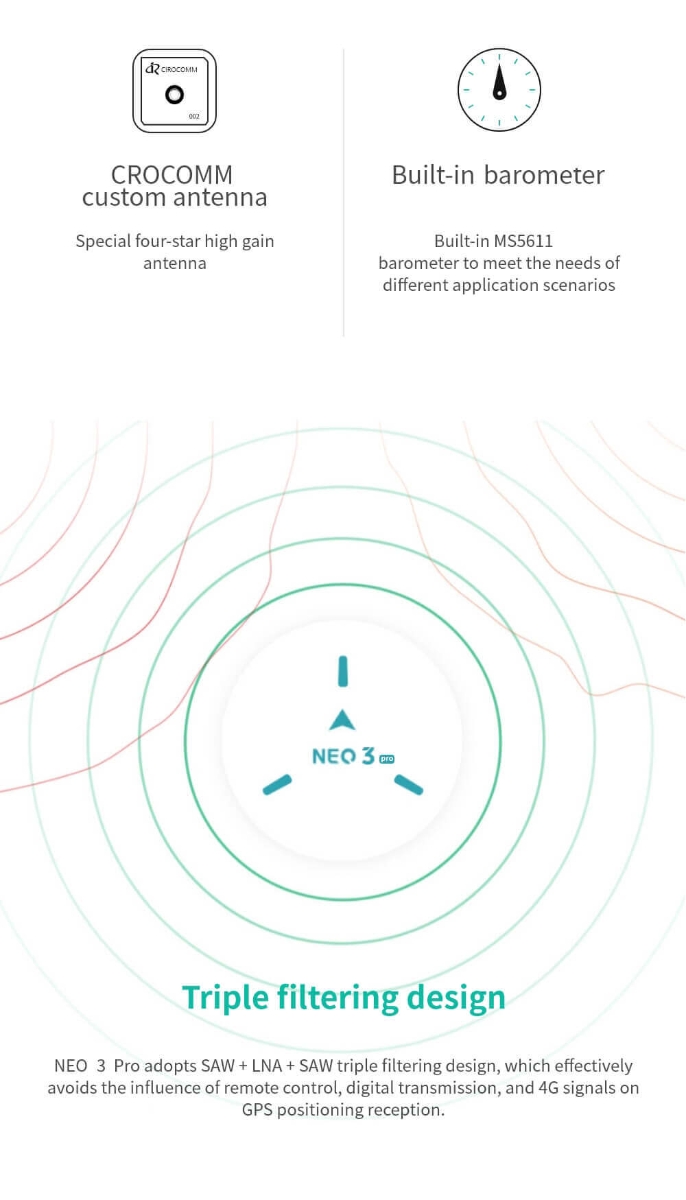 CUAV NEO 3 Pro GNSS Modülü — NEO 3 Pro * 1 adet — Teknik detay