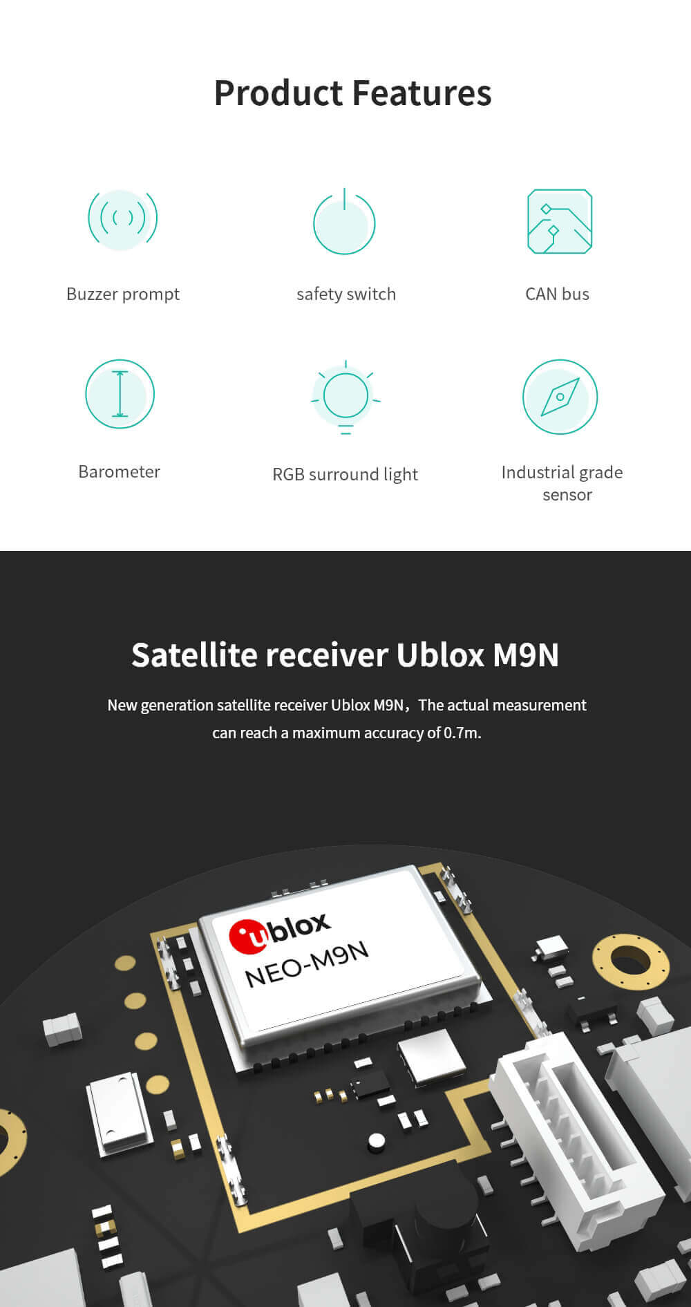 CUAV NEO 3 Pro GNSS Modülü — NEO 3 Pro * 1 adet — Teknik detay