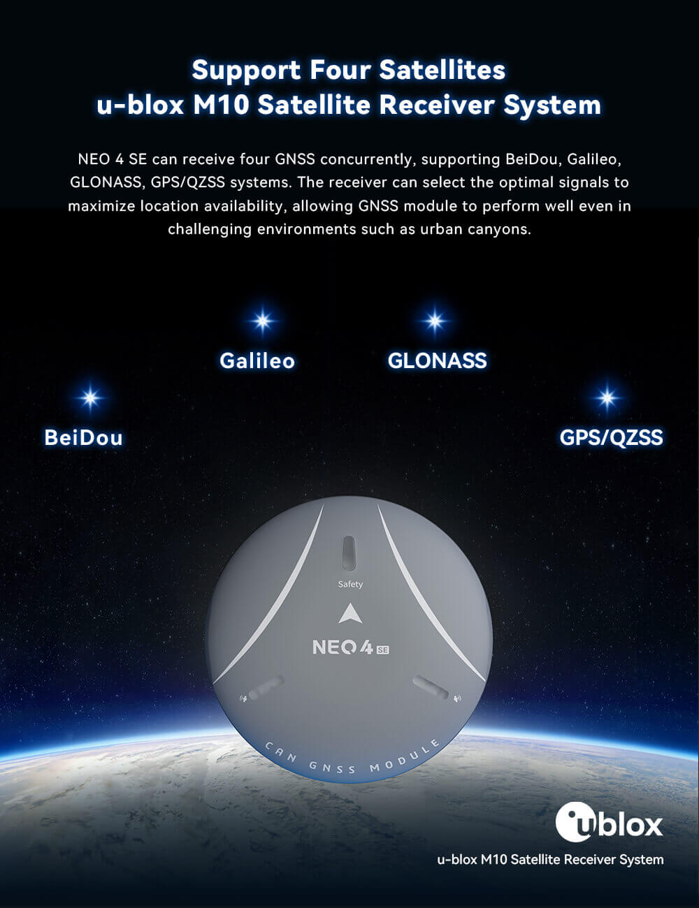 CUAV NEO 4 SE GNSS Modülü — NEO 4 SE & Pixhawk V6X V2 Kontrolcü — Teknik detay