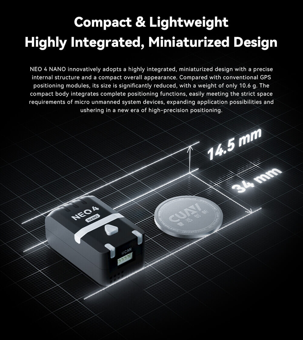 CUAV NEO 4 Nano GNSS Modülü — NEO 4 Nano & 7-Nano V2 Kontrolcü — Teknik detay