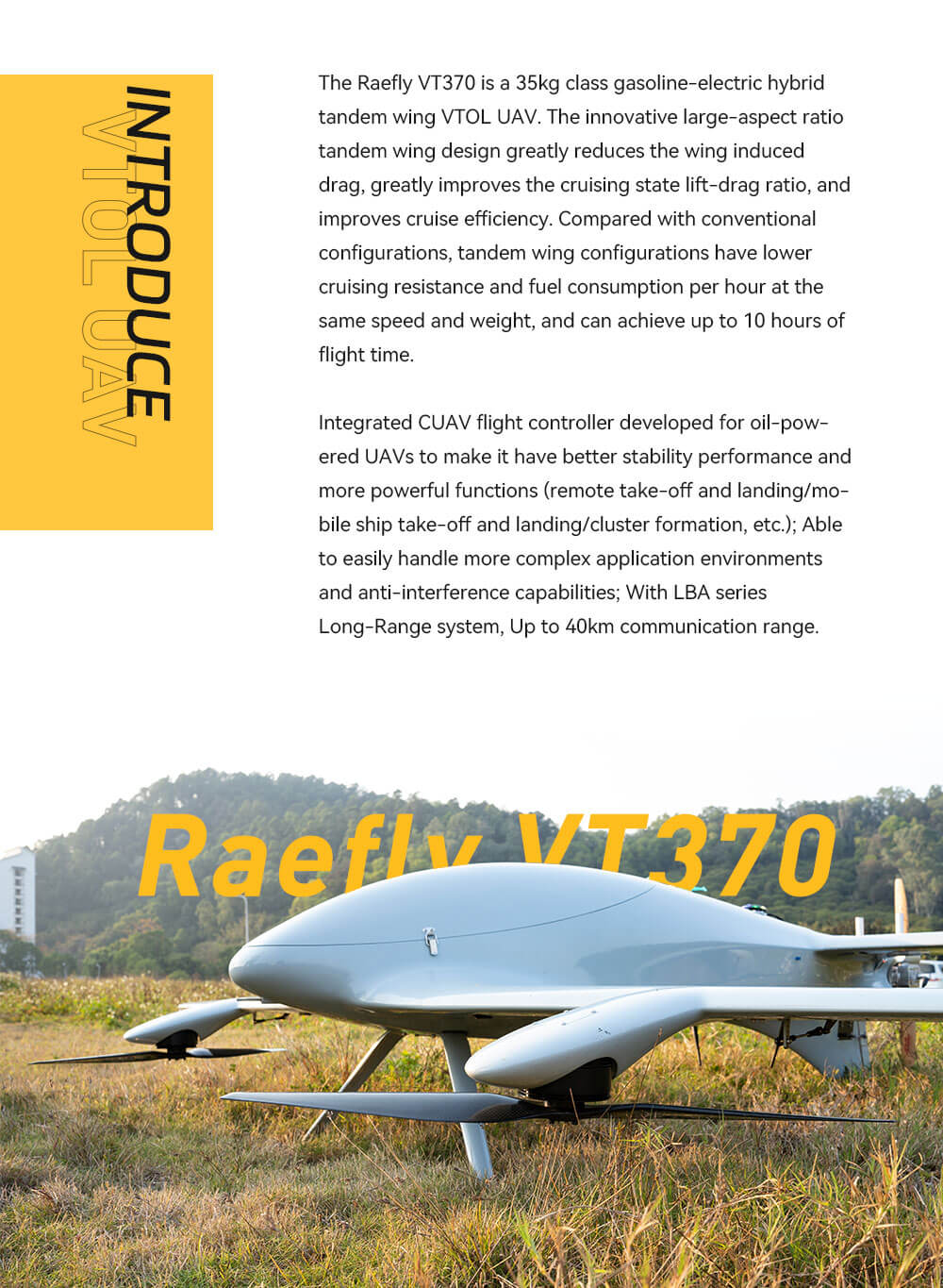 Raefly VT370 Hibrit VTOL İHA — Standart Sürüm — Teknik detay
