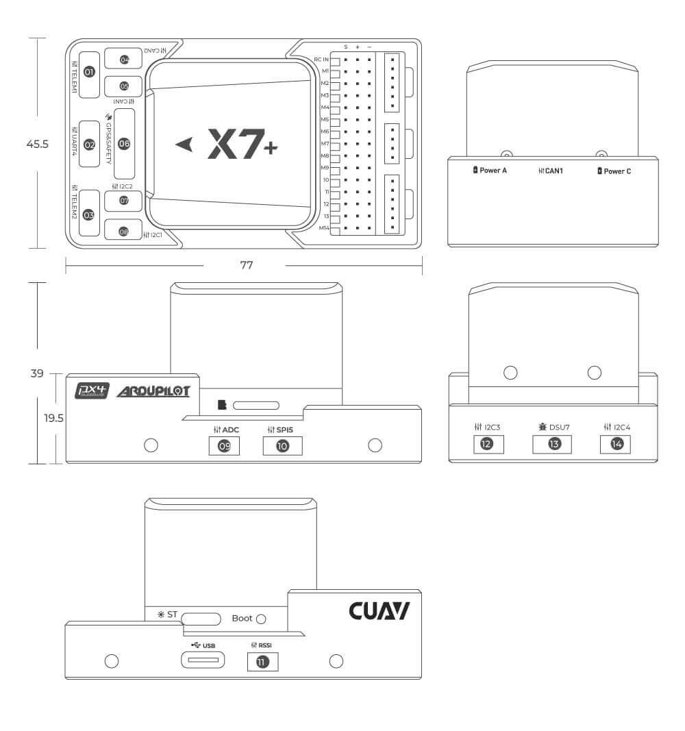 CUAV X7+ / NEO 3 / P8 Çok Rotorlu İHA Seti — Teknik detay