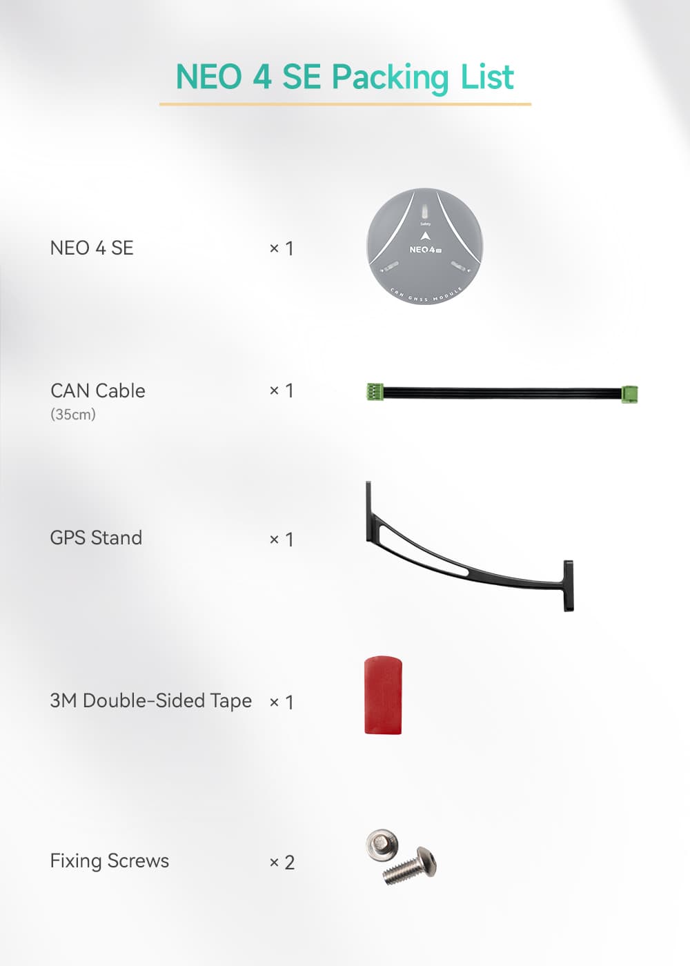 CUAV NEO 4 SE GNSS Modülü — NEO 4 SE & Pixhawk V6X V2 Kontrolcü — Teknik detay