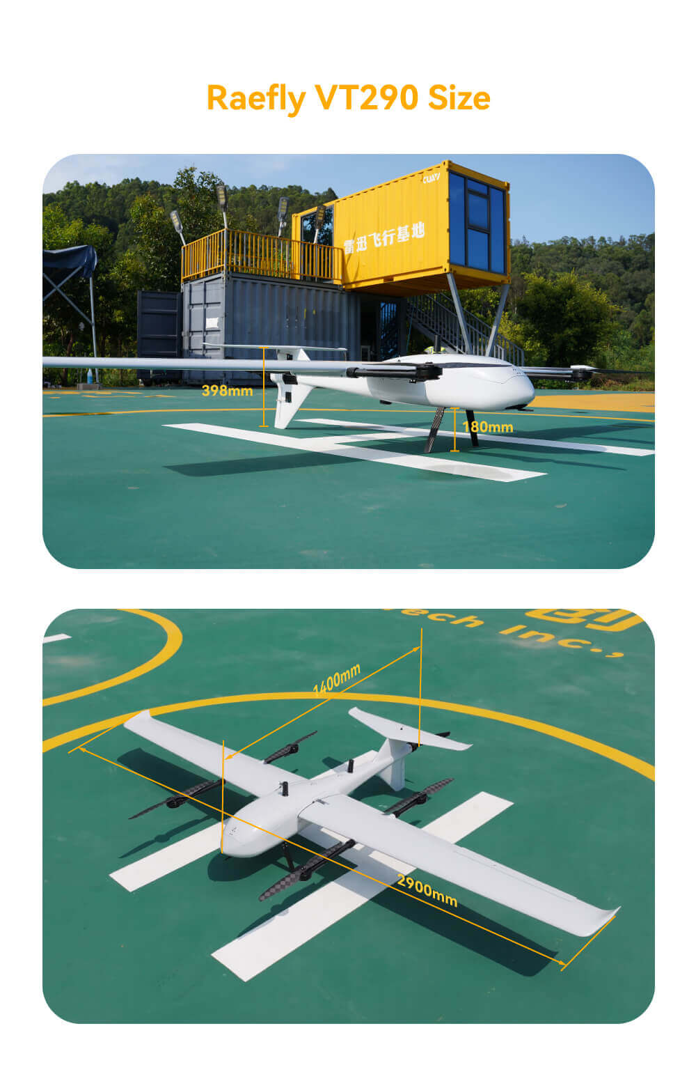 Raefly VT290 Elektrikli VTOL İHA — Hareketli Platform Kalkış ve İniş Sürümü — Teknik detay