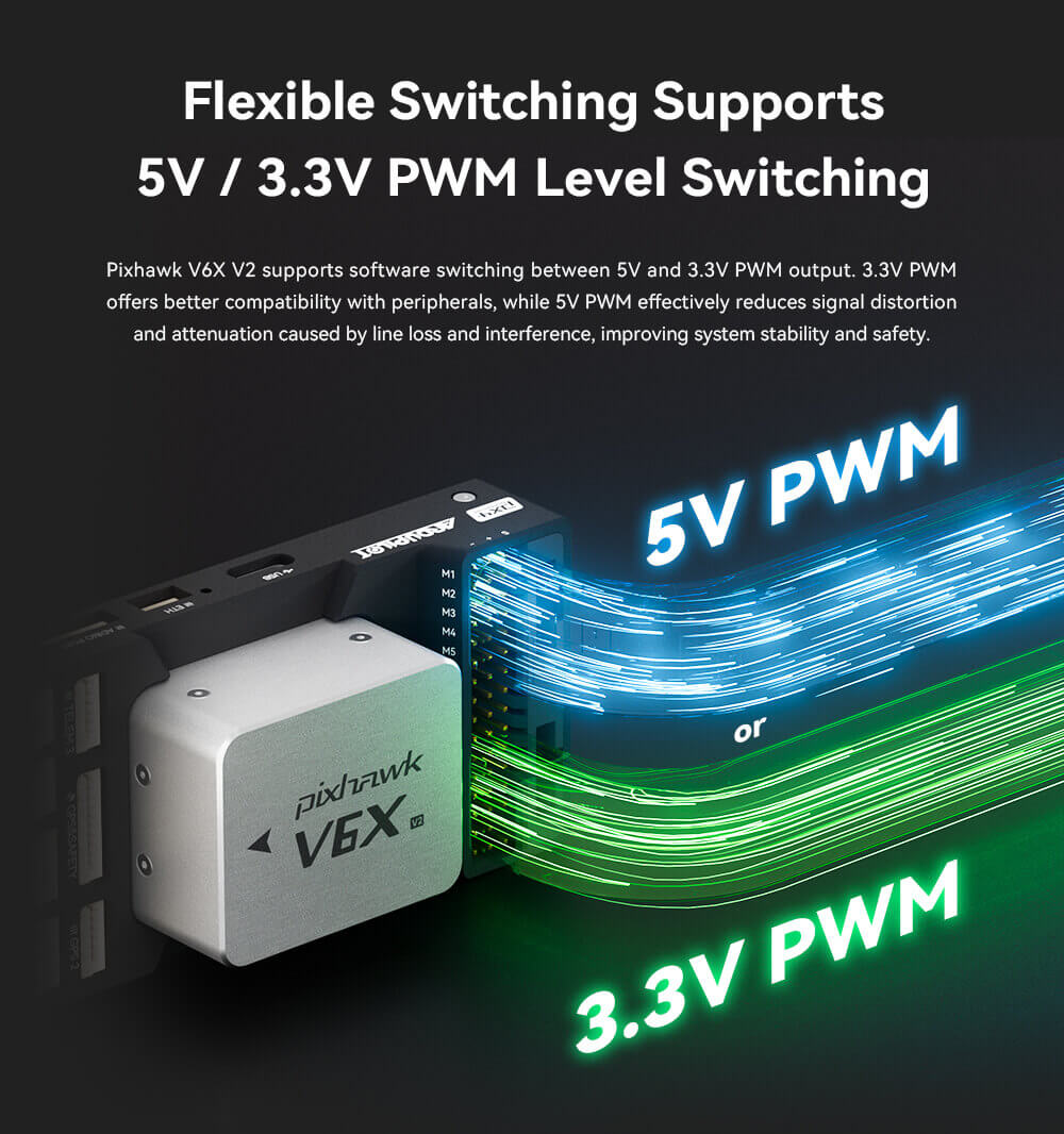 CUAV Pixhawk V6X V2 Uçuş Kontrolcüsü — Pixhawk V6X V2 Kontrolcü + PMU 2 Lite Güç Modülü(5V) — Teknik detay
