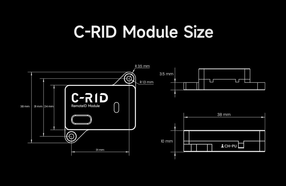 CUAV C-RID Drone Remote ID Modülü — C-RID & NEO 3 Pro GPS / Set — Teknik detay
