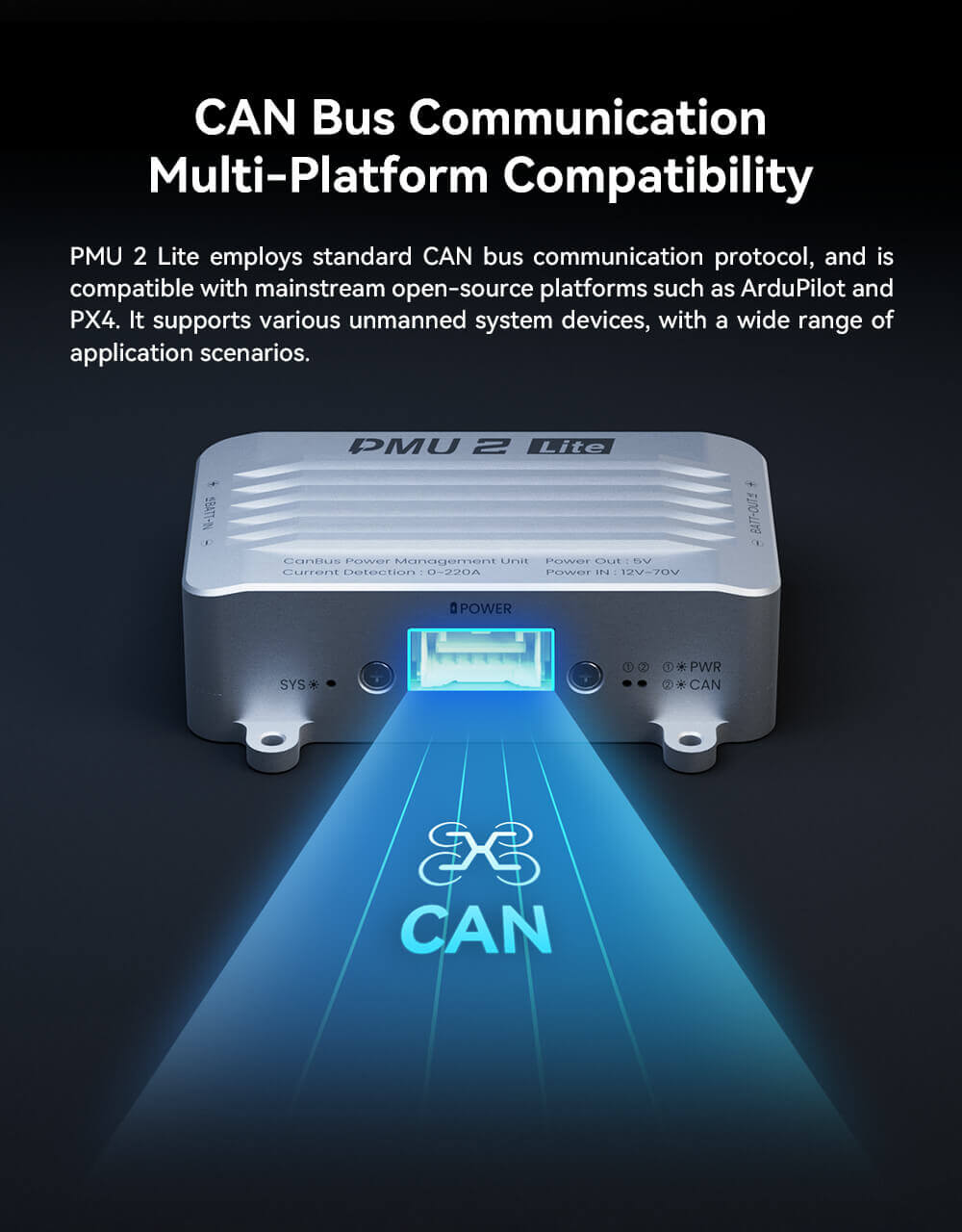 CUAV PMU 2 Lite 15 V / 5 V Güç Modülü — PMU 2 Lite Güç Modülü * 2 adet / 5V(uyumlu: V5+) — Teknik detay
