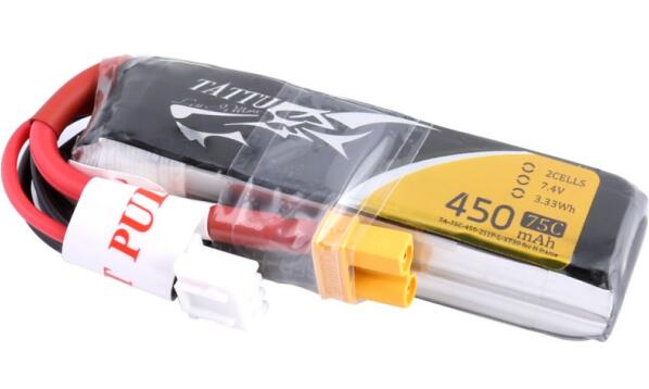 Tattu 450mAh 2S 75C 7.4V Long LiPo Batarya | XT30 Konnektör | FPV Classic