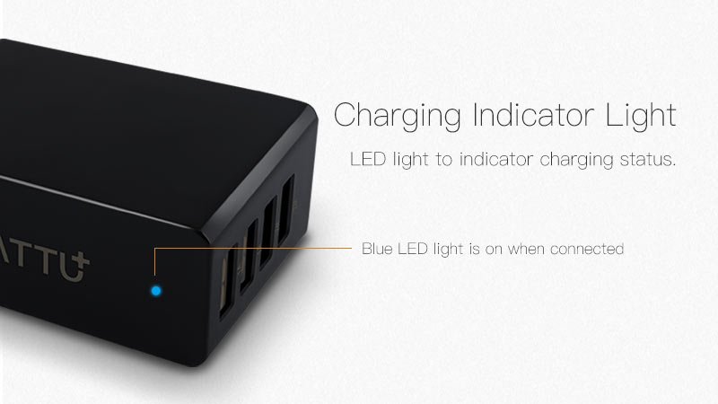 Tattu 34W 4 Portlu USB AC Adaptör 6.8A Wall Charger for iPhone, iPad, Samsung, Smartphones and Tablets