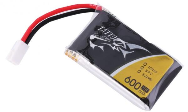 Tattu 600mAh 1S 25C 3.7V LiPo Batarya | Molex Konnektör | FPV Classic (6pcs)