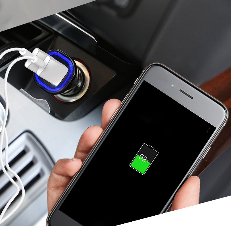 Tattu 24W Double Portlu Universal USB Car Charger Adaptör [2-Pack]