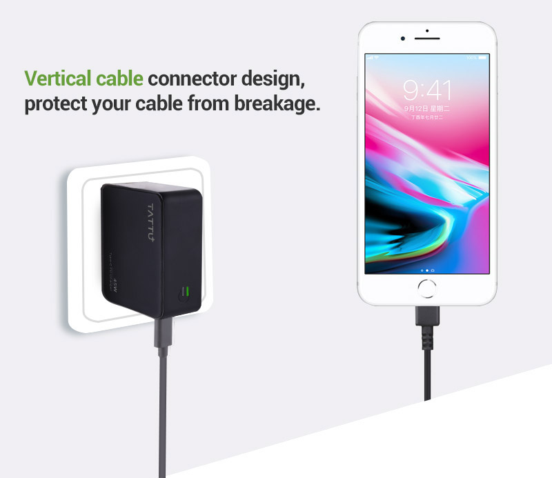 Tattu 45W USB Type C Power Delivery 2.0 Wall Charger for Phone, Macbook and More