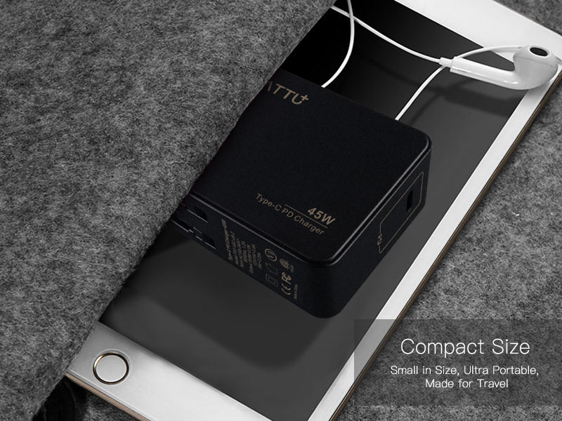 Tattu 45W USB Type C Power Delivery 2.0 Wall Charger for Phone, Macbook and More