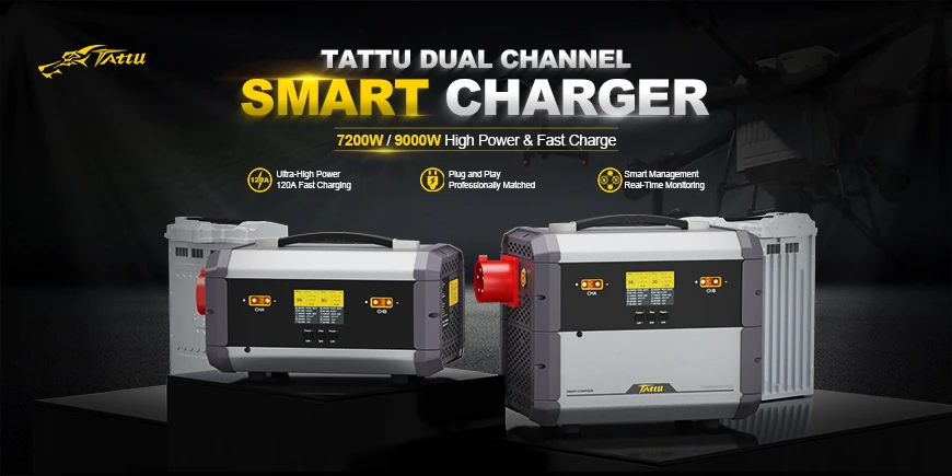 Tattu TA7200 Akıllı Şarj Cihazı | Çift Kanallı | 120A 9000W | 12S-14S