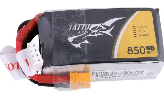 Tattu 850mAh 3S 75C 11.1V LiPo Batarya | XT30 Konnektör | FPV Classic