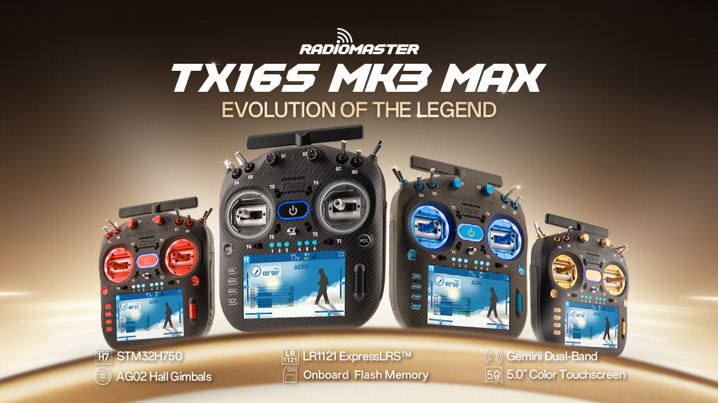 RadioMaster TX16S MK3 MAX Radio Controller (ELRS / M2) — FCC / ELRS / Black