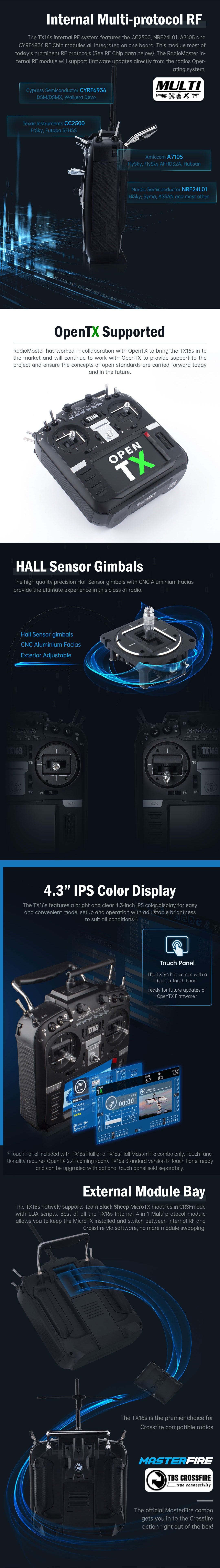 RadioMaster TX16S Hall Uzaktan Kumanda ile TBS MicroTX (V1) Hall Sensörlü Kol Mekanizması Sürümü-Mod 2