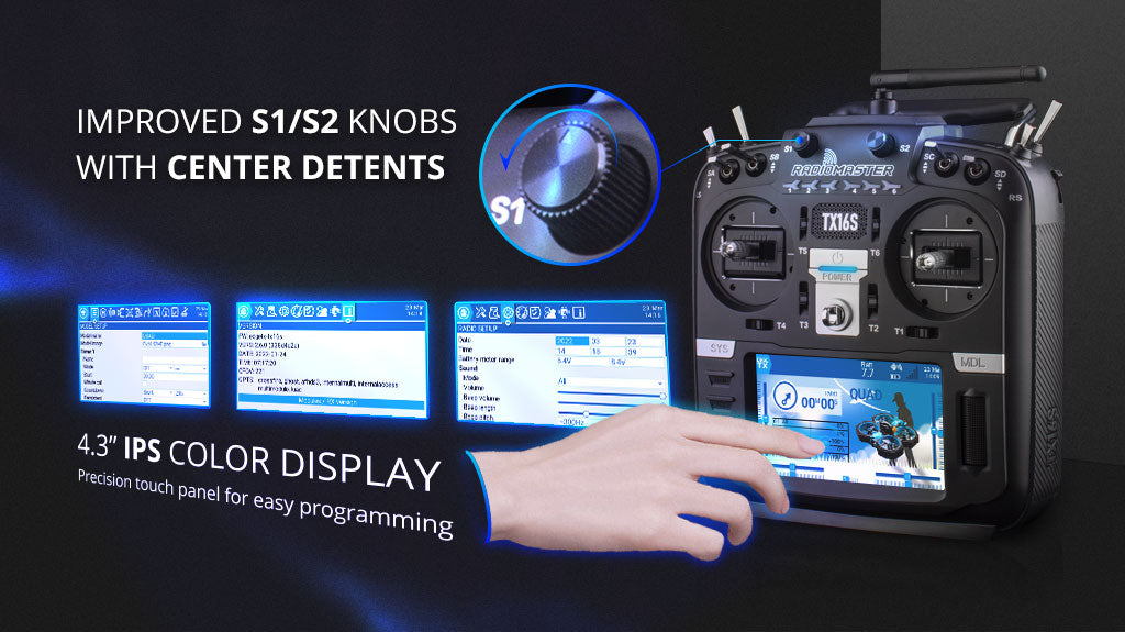 RadioMaster TX16S Mark II Uzaktan Kumanda Gümüş & Altın (ELRS, M2) — ELRS / V4.0 Hall Sensörlü Kumanda Kol Mekanizması / Altın