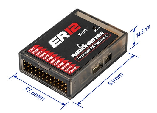 RadioMaster ER12 PWM - Çift Bant GEMINI ve GEMINI-X Alıcı — Uluslararası