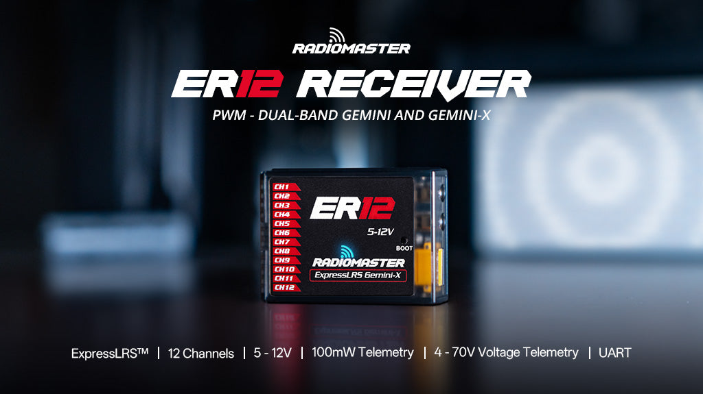 RadioMaster ER12 PWM - Çift Bant GEMINI ve GEMINI-X Alıcı — Uluslararası