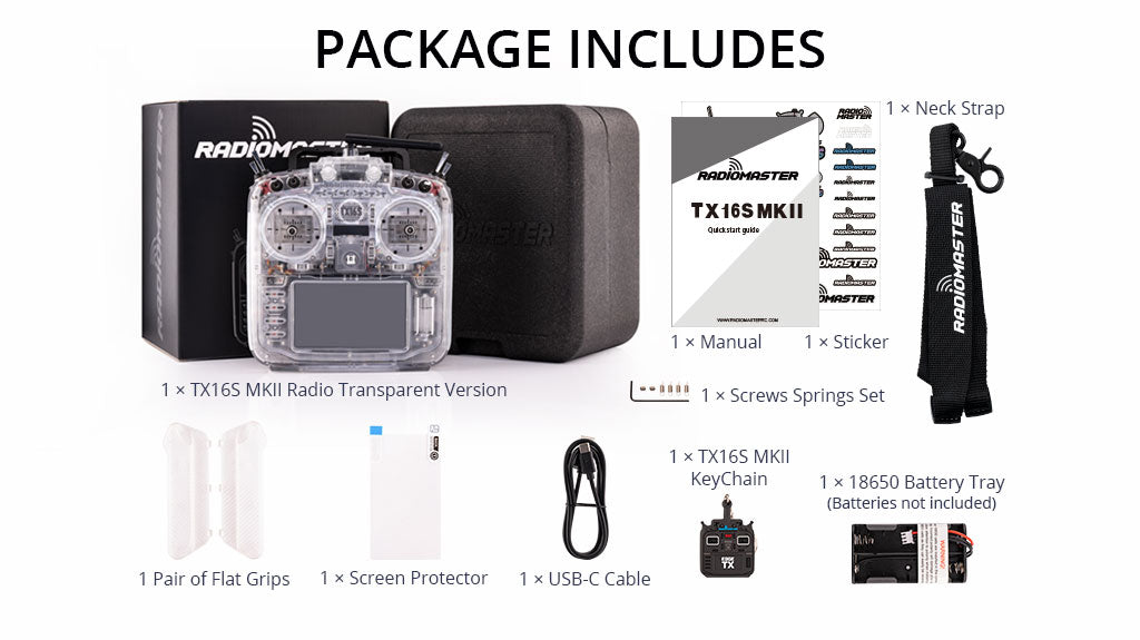 RadioMaster TX16S MKII Radio Transparent Version (MCK Edition / ELRS / M2) — LBT / ELRS
