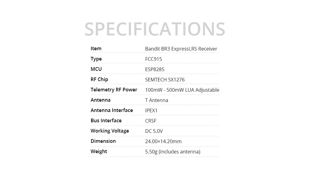 RadioMaster Bandit BR3 ExpressLRS 915MHz Alıcı