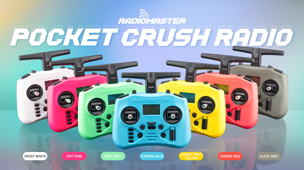 RadioMaster Pocket Crush Radio Controller (M2) — ELRS / LBT / Frost White