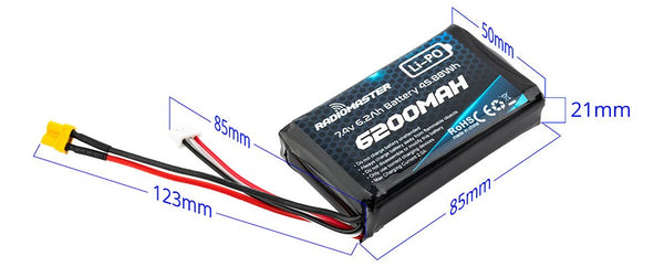 RadioMaster 2S 7.4V 6200mAh Lipo Battery