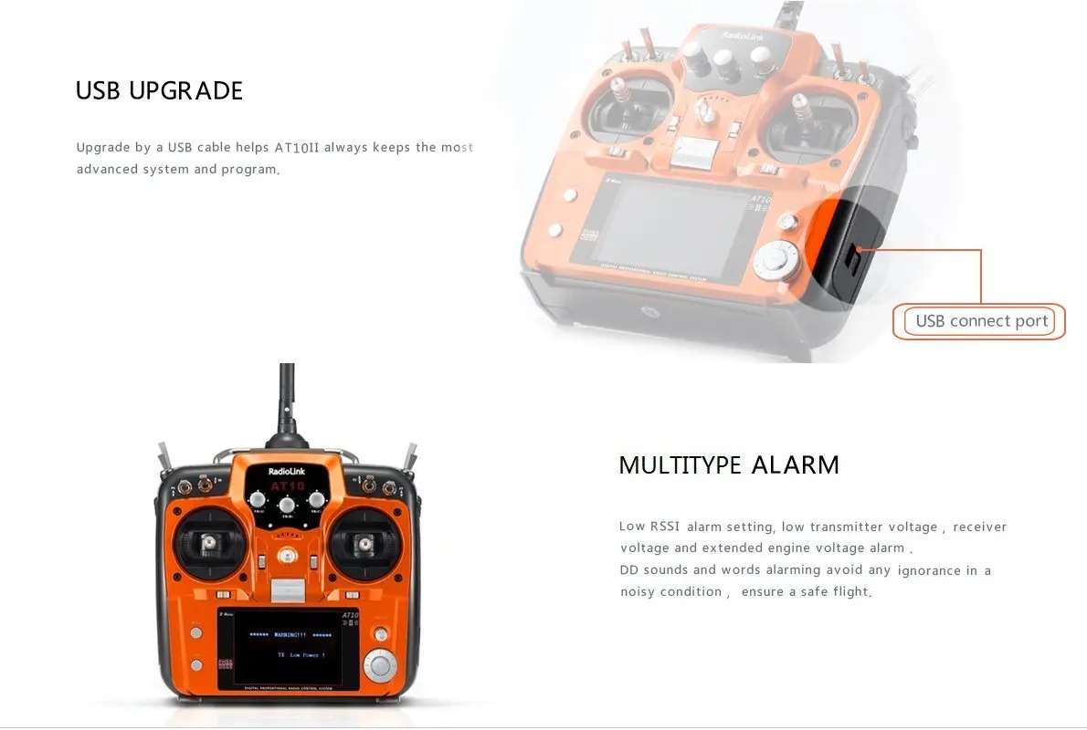 RadioLink AT10II Kumanda ve R12DS Alıcı Seti