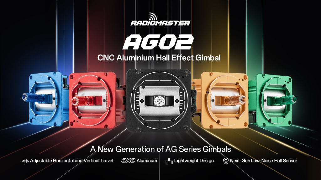 RadioMaster AG02 CNC Hall Gimbals for GX15 & TX15 & TX16S & Boxer Radio — Blue / Set