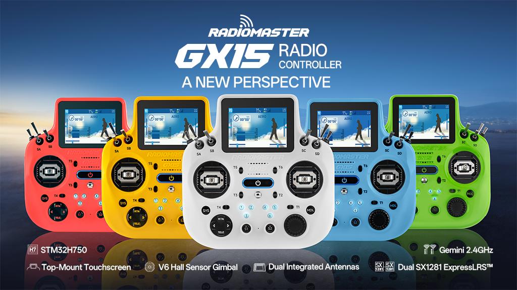 RadioMaster GX15 Radio Controller — LBT / ELRS / Red