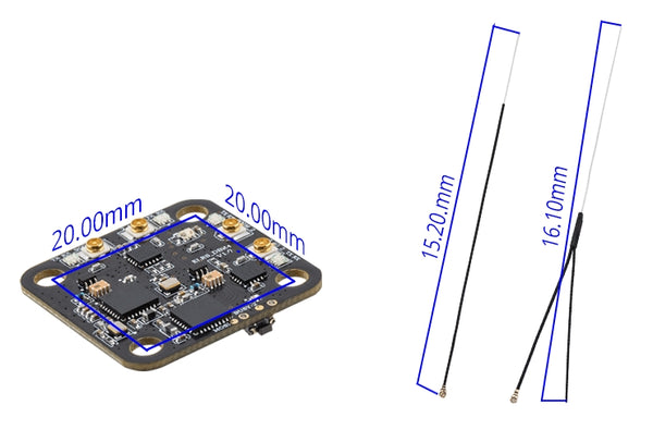 RadioMaster DBR4 Çift Bant Xross Gemini ExpressLRS Alıcı — FCC
