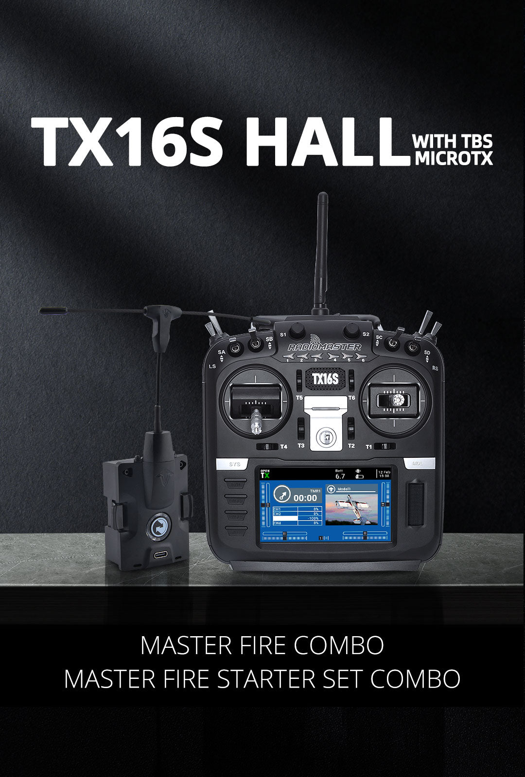 RadioMaster TX16S Hall Uzaktan Kumanda ile TBS MicroTX (V1) Hall Sensörlü Kol Mekanizması Sürümü-Mod 2