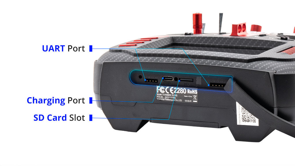 RadioMaster TX16S Mark II Max Radio Controller (M2) — ELRS (FCC) / AG01 Hall Gimbal / Carbon Fiber Red
