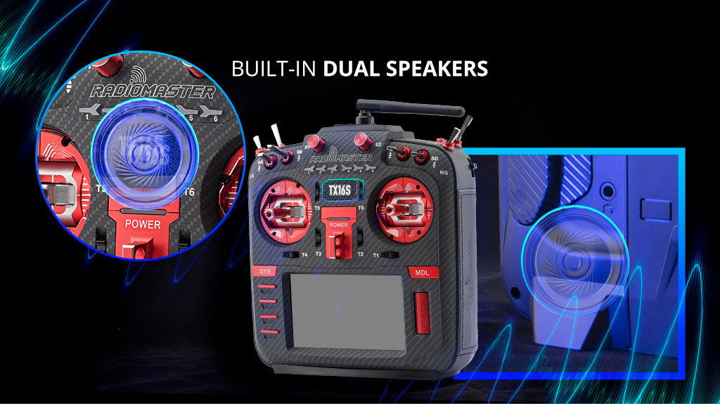 RadioMaster TX16S Mark II Max Radio Controller (M2) — ELRS (FCC) / AG01 Hall Gimbal / Carbon Fiber Red