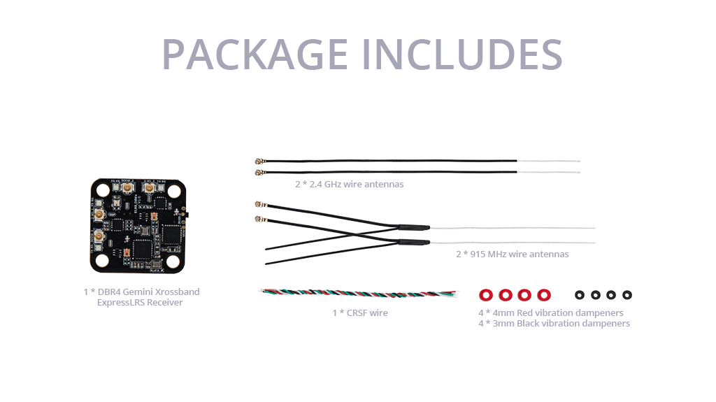 RadioMaster DBR4 Çift Bant Xross Gemini ExpressLRS Alıcı — FCC