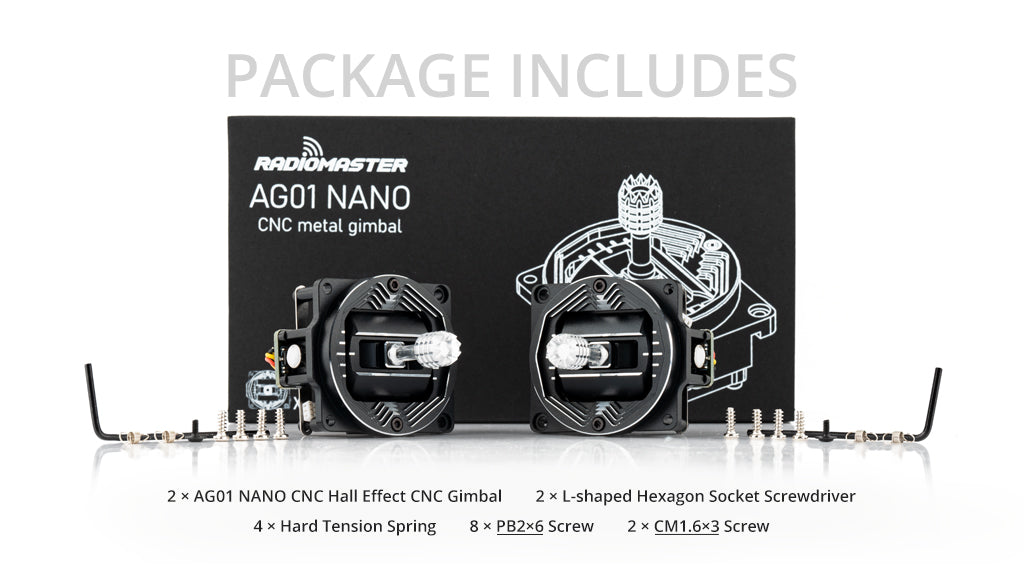 RadioMaster AG01 NANO CNC Hall Gimbals for Pocket Radio