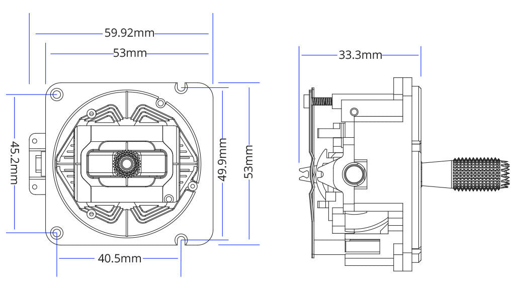 RadioMaster TX16S & Boxer Uyumlu AG01 CNC Hall Sensörlü Kumanda Kol Mekanizmaları — Seti / Mavi