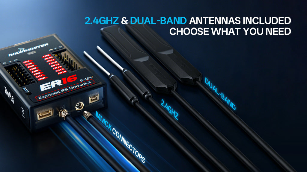 RadioMaster ER16 PWM - Çift Bant GEMINI ve GEMINI-X Alıcı — LBT