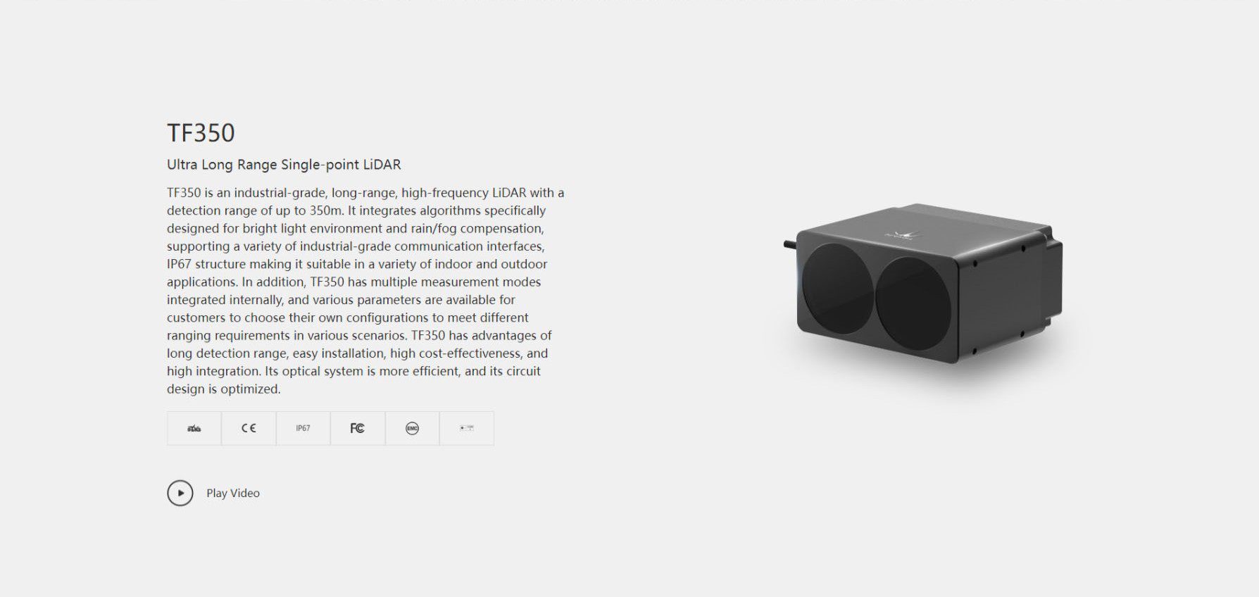 Benewake TF350 LiDAR — CAN