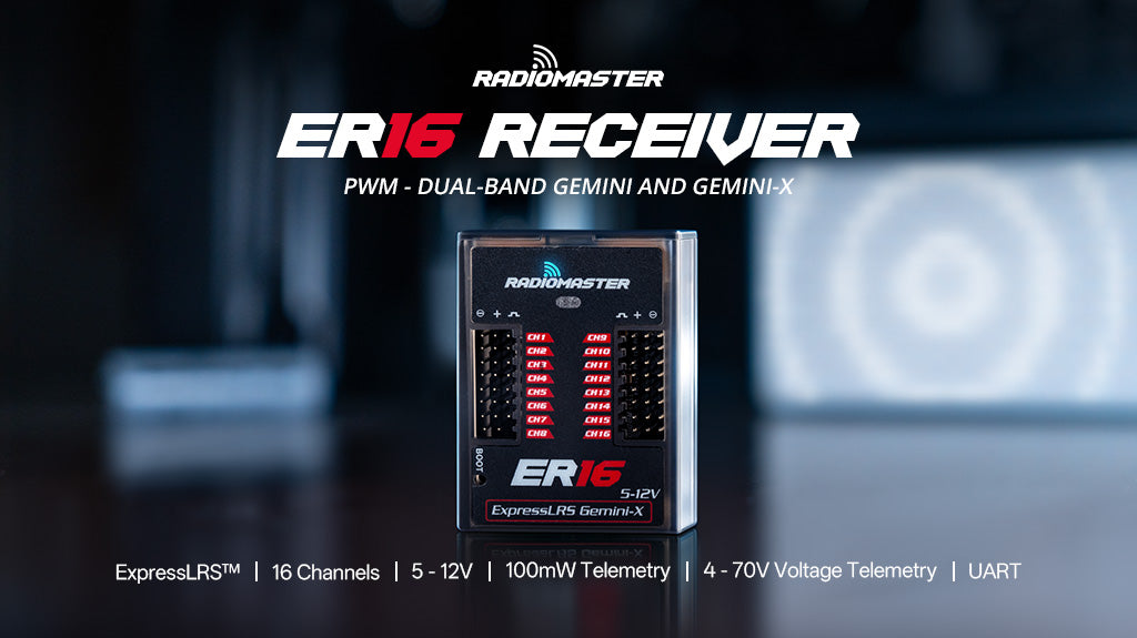 RadioMaster ER16 PWM - Çift Bant GEMINI ve GEMINI-X Alıcı — LBT