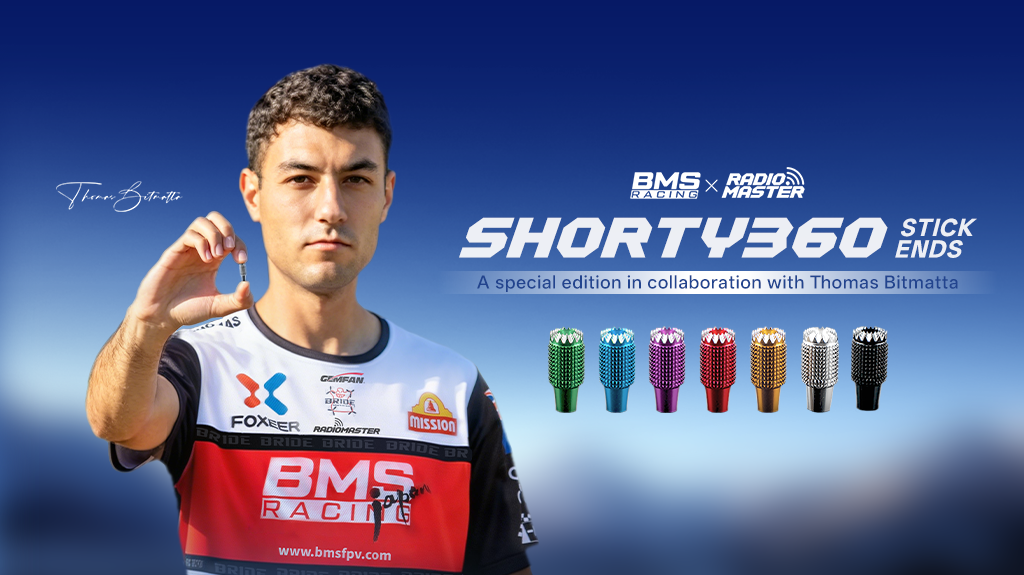 RadioMaster Shorty360 Kumanda Kol Uçları Thomas Bitmatta Sürümü — Kırmızı