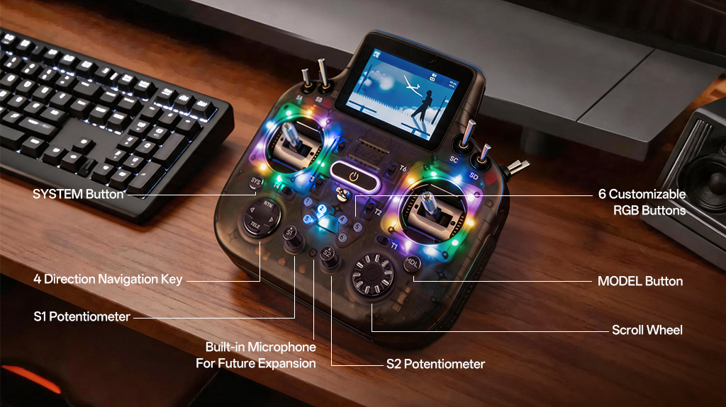 RadioMaster GX15 MAX Uzaktan Kumanda — FCC / ELRS / Siyah