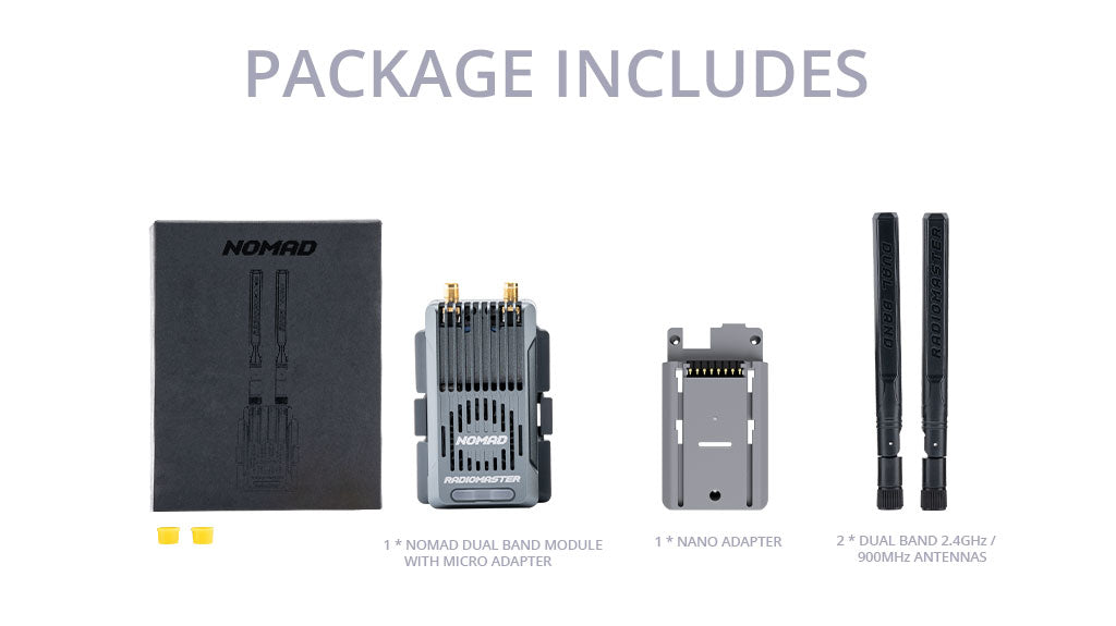 RadioMaster Nomad Dual 1-watt Gemini Xrossband ExpressLRS Module — FCC