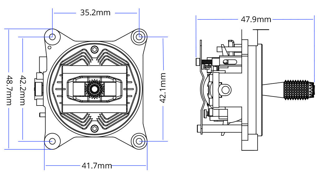 RadioMaster AG01 Mini CNC Hall Sensörlü Kumanda Kol Mekanizmaları Seti Yeni Renkler — Mavi